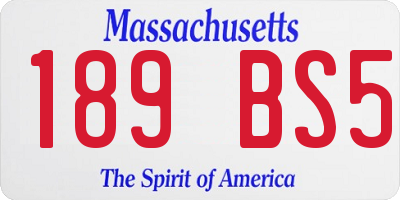 MA license plate 189BS5
