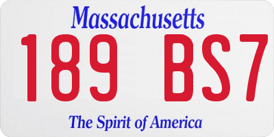MA license plate 189BS7