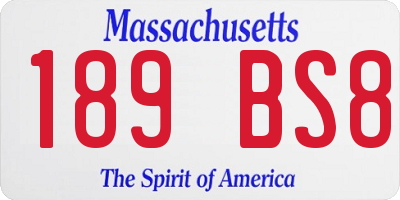 MA license plate 189BS8