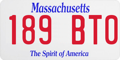 MA license plate 189BT0