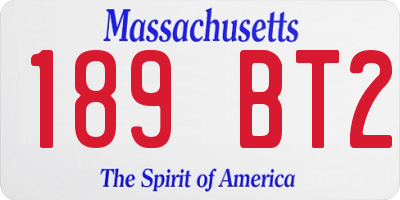 MA license plate 189BT2