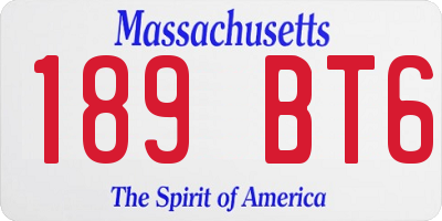 MA license plate 189BT6