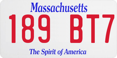 MA license plate 189BT7
