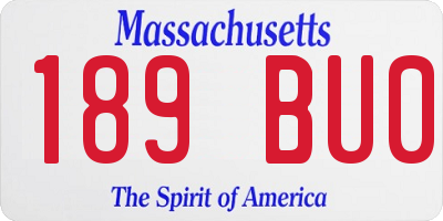 MA license plate 189BU0