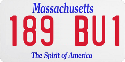MA license plate 189BU1