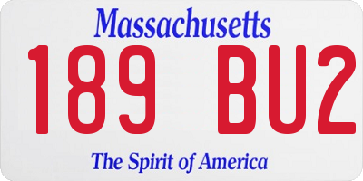 MA license plate 189BU2