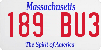 MA license plate 189BU3