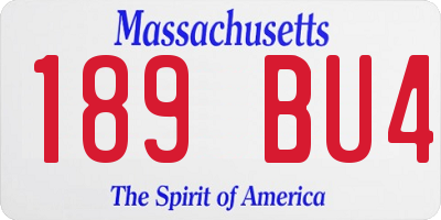 MA license plate 189BU4