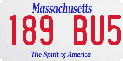 MA license plate 189BU5