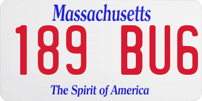 MA license plate 189BU6