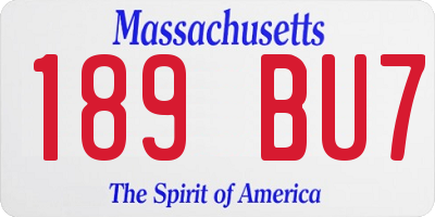MA license plate 189BU7
