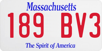 MA license plate 189BV3