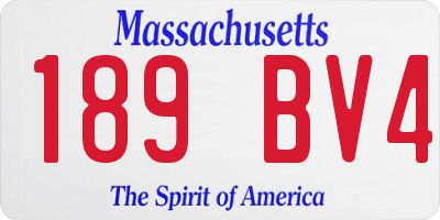 MA license plate 189BV4