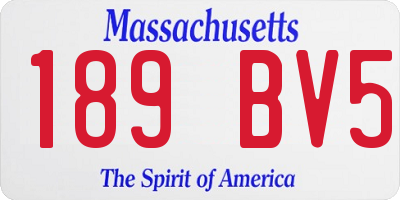 MA license plate 189BV5