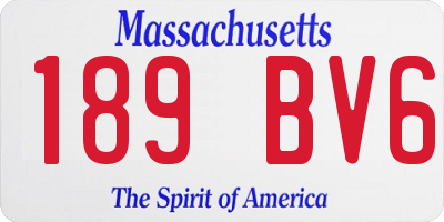 MA license plate 189BV6