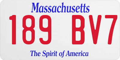 MA license plate 189BV7