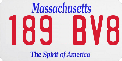 MA license plate 189BV8