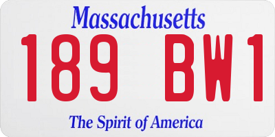 MA license plate 189BW1