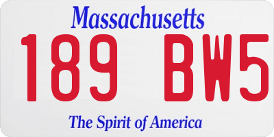 MA license plate 189BW5
