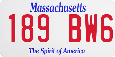 MA license plate 189BW6