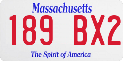 MA license plate 189BX2
