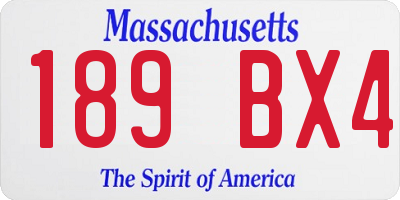 MA license plate 189BX4