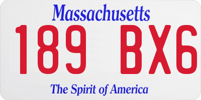 MA license plate 189BX6