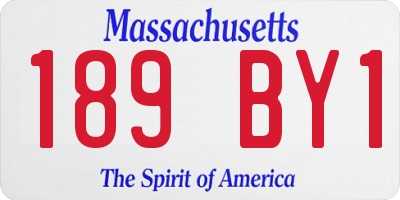 MA license plate 189BY1