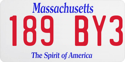 MA license plate 189BY3