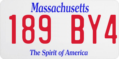 MA license plate 189BY4