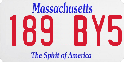 MA license plate 189BY5