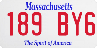 MA license plate 189BY6