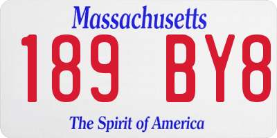 MA license plate 189BY8