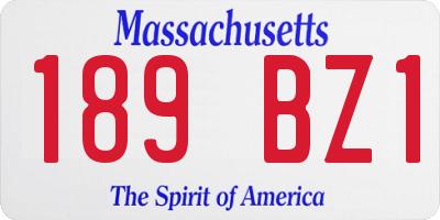 MA license plate 189BZ1