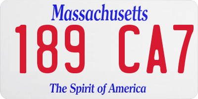 MA license plate 189CA7