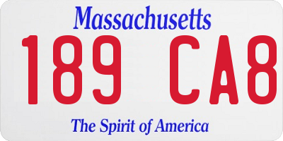 MA license plate 189CA8