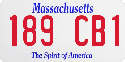 MA license plate 189CB1