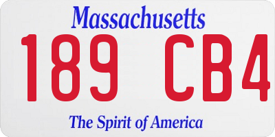 MA license plate 189CB4