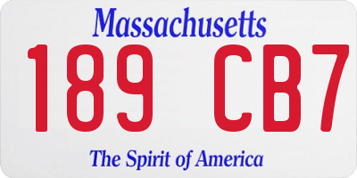 MA license plate 189CB7