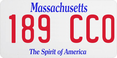 MA license plate 189CC0