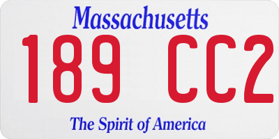 MA license plate 189CC2