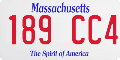 MA license plate 189CC4