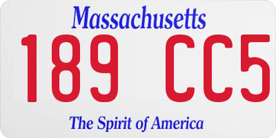 MA license plate 189CC5