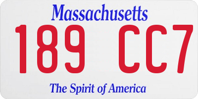 MA license plate 189CC7