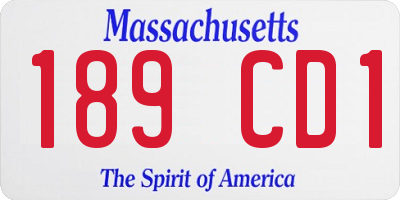 MA license plate 189CD1