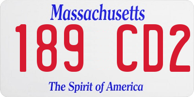 MA license plate 189CD2