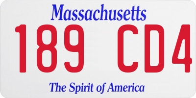 MA license plate 189CD4