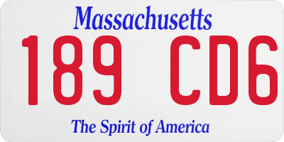 MA license plate 189CD6