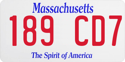 MA license plate 189CD7