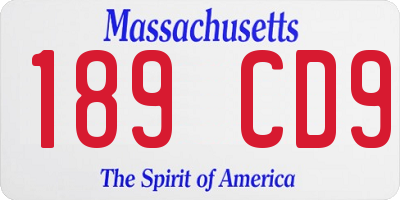 MA license plate 189CD9